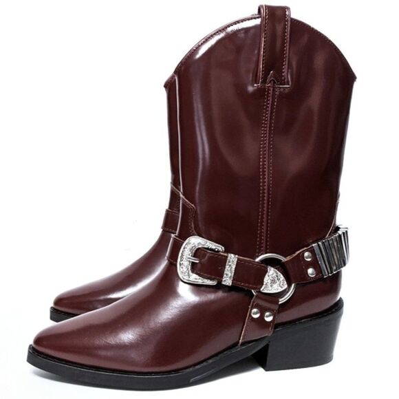 NWOB FREE PEOPLE Ridge Leather Western Boots 37 - Picture 6 of 13